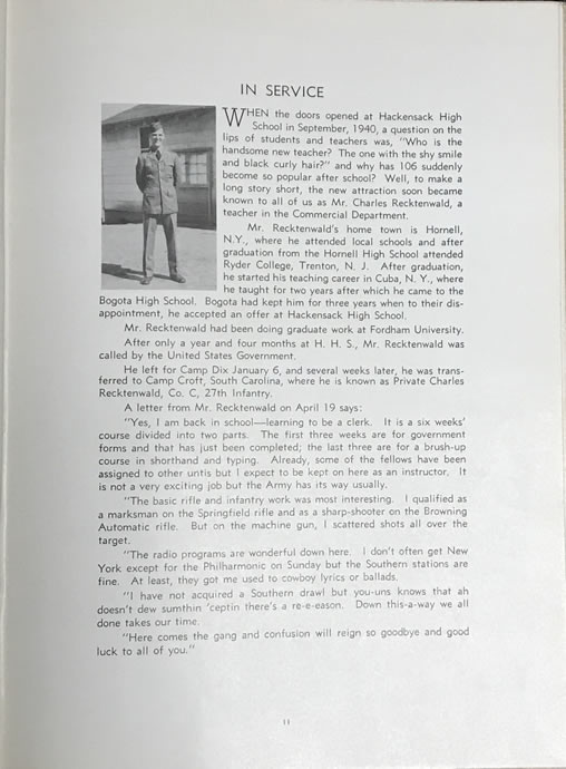 Charles Recktenwald 1942 Yearbook Page